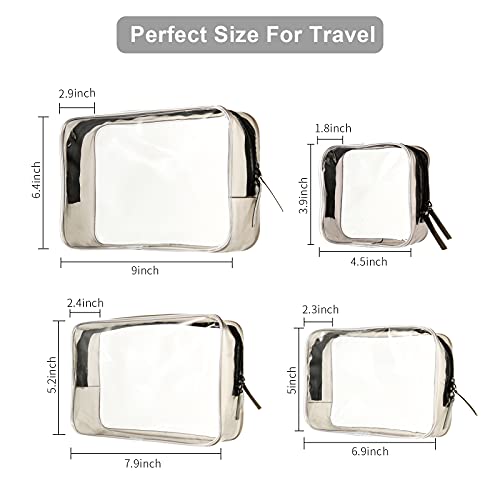 Ovenot 4 Pcs Clear Makeup Bags with Zipper, Makeup Cosmetic Bag for Women Men, Makeup Bag for Travel, Bathroom - Image 5