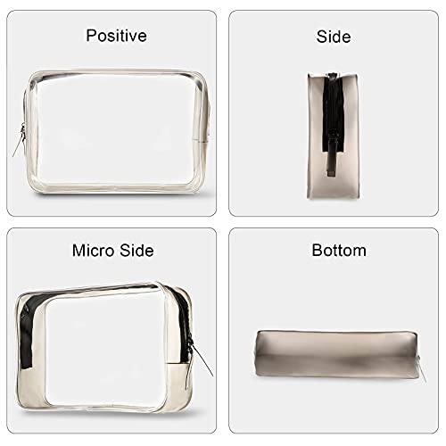 Ovenot 4 Pcs Clear Makeup Bags with Zipper, Makeup Cosmetic Bag for Women Men, Makeup Bag for Travel, Bathroom - Image 3