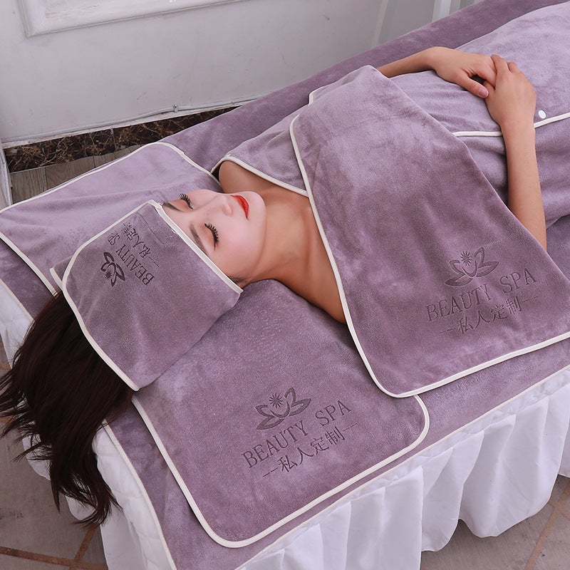 Special Towel Bath Towel Set For Beauty Salon Velcro Turban Bath Skirt Beauty Bed With Hole Large Towel Bed Towel - Image 3