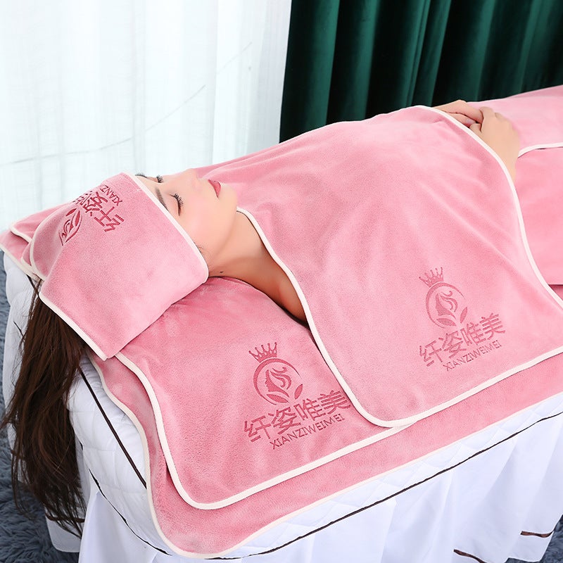 Special Towel Bath Towel Set For Beauty Salon Velcro Turban Bath Skirt Beauty Bed With Hole Large Towel Bed Towel - Image 4