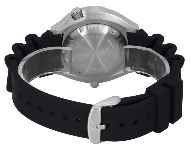 RATIO Men Analogue Black Band Freediver 2Nd Generation Diver Watch Sapphire Crystal Quartz Movemen 1000M Water Resistant Dive Watches (Orange) - Image 4