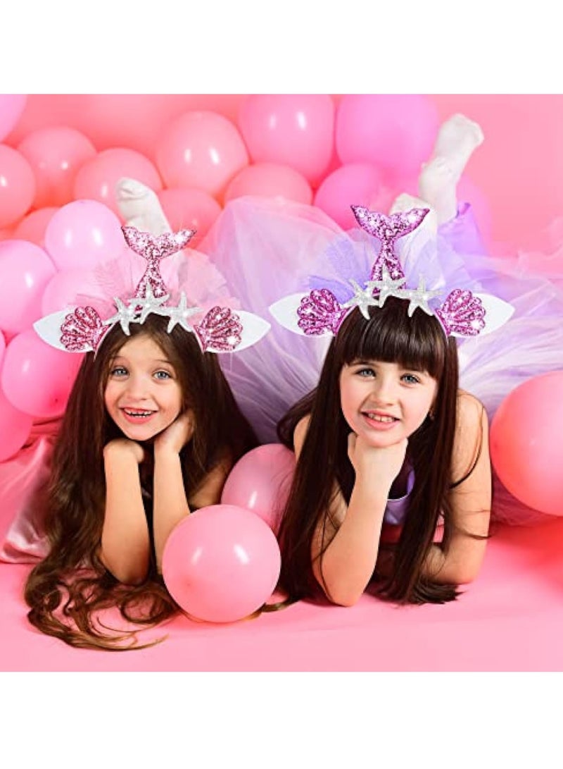 KASTWAVE 3 Pcs Mermaid Party Headband, Mermaid Hair Accessories, Glitter Mermaid Party Favors, Mermaid Party Supplies for Women Girls, A Perfect Addition to Your Trip Essentials and Accessories - Image 3