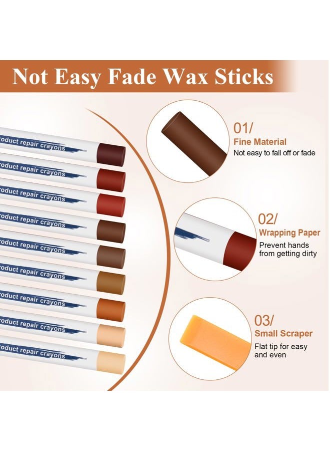 Anglekai 24PCS Furniture Repair Kit Wood Markers, Colorful Wood Filler Stick Floor Scratch Kits, Wooden Repair Wax Crayons Wax Sticks for Repairing Scratches - Image 3