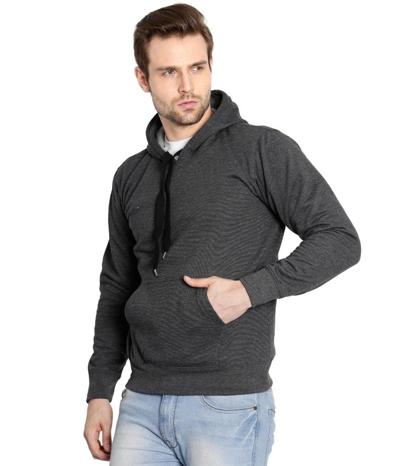 Scott International Men's Rich Cotton Regular Fit Hooded Sweatshirt Hoodie(AW_18_ssh4_M,Charcoal,Medium) - Image 1