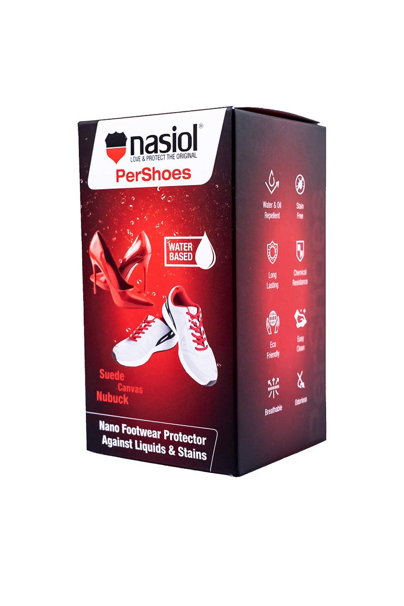 Nasiol PerShoes Nano Shoe Waterproofing Spray – Hydrophobic Coating & Footwear Protector Against Liquids, Rain & Stains – Safe for Suede, Canvas & Nubuck – PFAS-Free Formula - Image 2