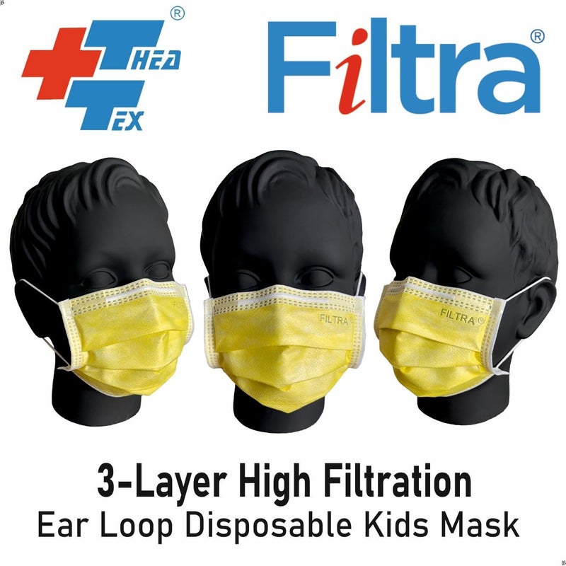 Filtra ® 3-Ply Ear Loop Kids Mask | Ages 3-18 | Kids Mask | Children's Mask | Ladies Mask | High Filtration | New extra tough courier packing | Travel Zip Lock Pouch of 20 Masks - Image 5