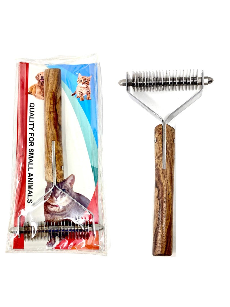 Pet Grooming Tool Undercoat Rake for Cats Dogs Premium Trimmer Coat King Blade Safe Dematting Comb for Easy Mats Tangles Removing No More Nasty Shedding and Flying Hair 20 Blade