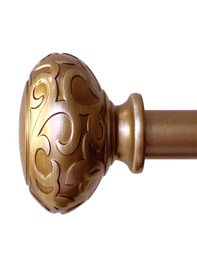Decopolitan Sorrento 26-48 Inch Adjustable Curtain Rod Set, 5/8 Inch Diameter in Vintage Brass - Image 1