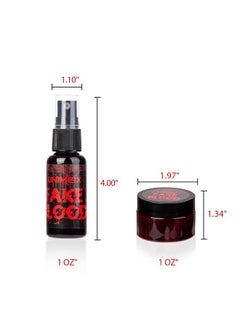 UNIMEIX 1 Oz Fake Blood Spray And 1 Oz Gel Fake Blood Makeup Kit Washable Sfx Makeup For Clothes Mouth Eyes，Stage Blood For Halloween Zombie Vampire Cosplay Party  - Image 3