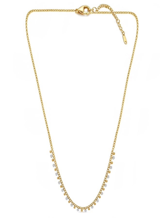 Peora Cubic Zirconia Studded Gold Plated Fancy Necklace Jewellery for Women & Girls - Image 5