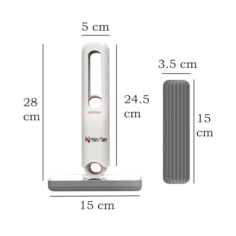 Krevia Krevia Squeezing with Short Handed Mini Mop Portable Quick Cleaning Sponge Absorber Mop with Squeezing Technology for Bathroom Cleaner Kitchen Glassware Cleaner Wall Multicolor - Image 2