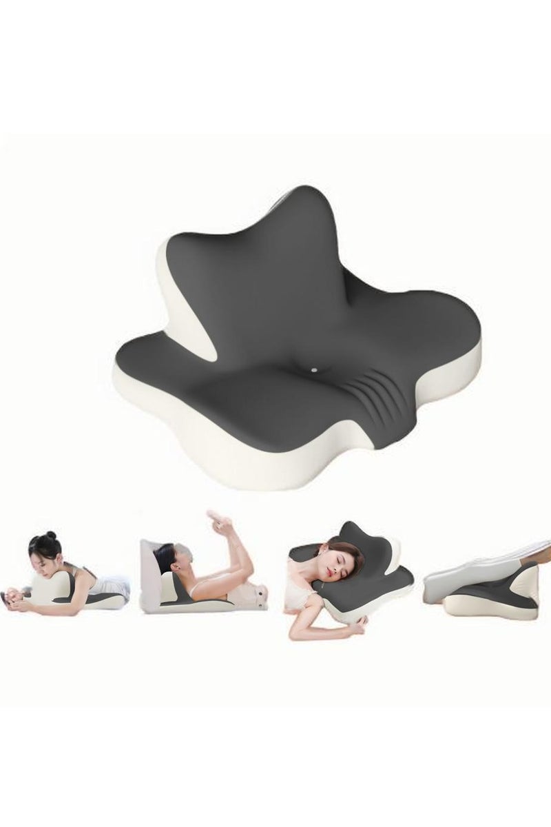 والالا وسادة رقبة للنوم والانحناء والاستلقاء، وسادة إسفنجية محيطية للظهر والبطن، وسادة عنق مريحة لتخفيف آلام الرقبة والكتف - Image 1