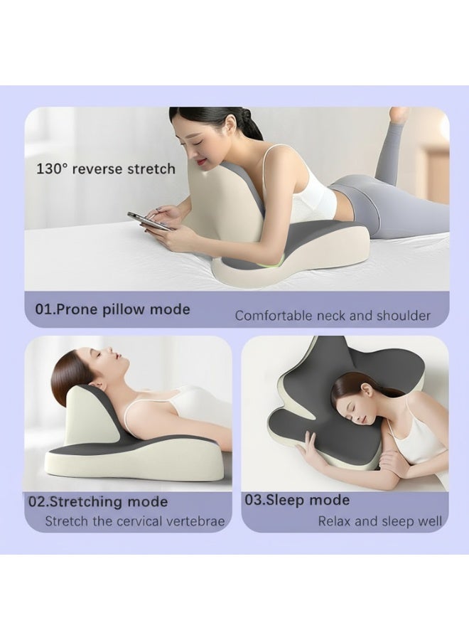 والالا وسادة رقبة للنوم والانحناء والاستلقاء، وسادة إسفنجية محيطية للظهر والبطن، وسادة عنق مريحة لتخفيف آلام الرقبة والكتف - Image 5