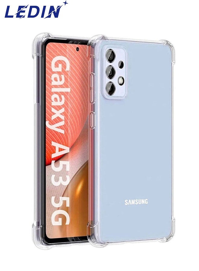 LEDIN Case for Samsung Galaxy A53 5G Clear Case Soft Flexible Silicone Back Cover Shockproof Anti Scratch Case with Reinforced Bumper Corner Compatible for Samsung Galaxy A53 5G Clear - Image 1