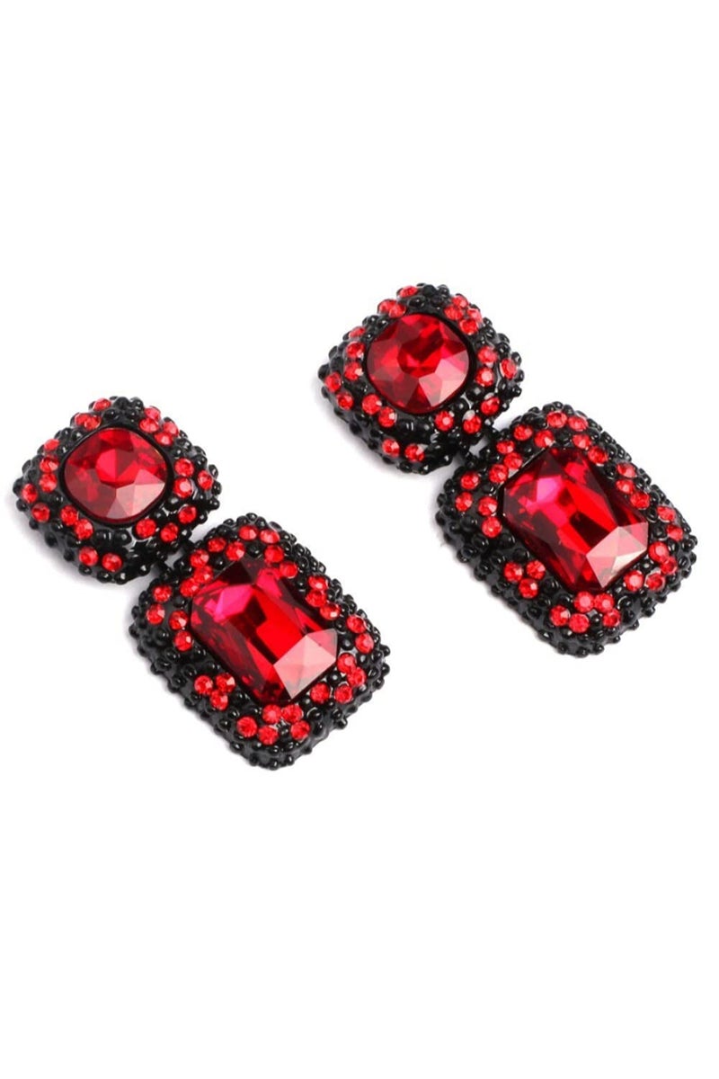 YouBella Jewellery Earrings for women Crystal Earrings for Girls and Women (Red) - Image 3