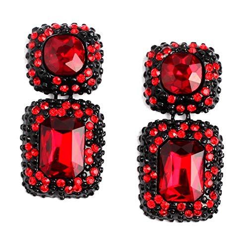 YouBella Jewellery Earrings for women Crystal Earrings for Girls and Women (Red) - Image 1