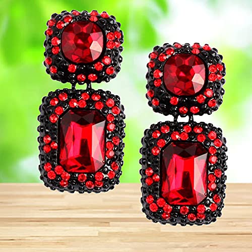 YouBella Jewellery Earrings for women Crystal Earrings for Girls and Women (Red) - Image 4