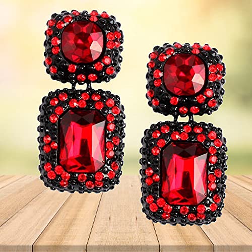 YouBella Jewellery Earrings for women Crystal Earrings for Girls and Women (Red) - Image 5