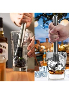 HOOKOR 10 inch & 8 inch Stainless Steel Cocktail Muddler with 2 Mixing Spoon, Home Bar Tool Set, for Making & Creating Delicious Mojitos, & Other Fruit Based Drinks & Beverages in Various Containers  - Image 5