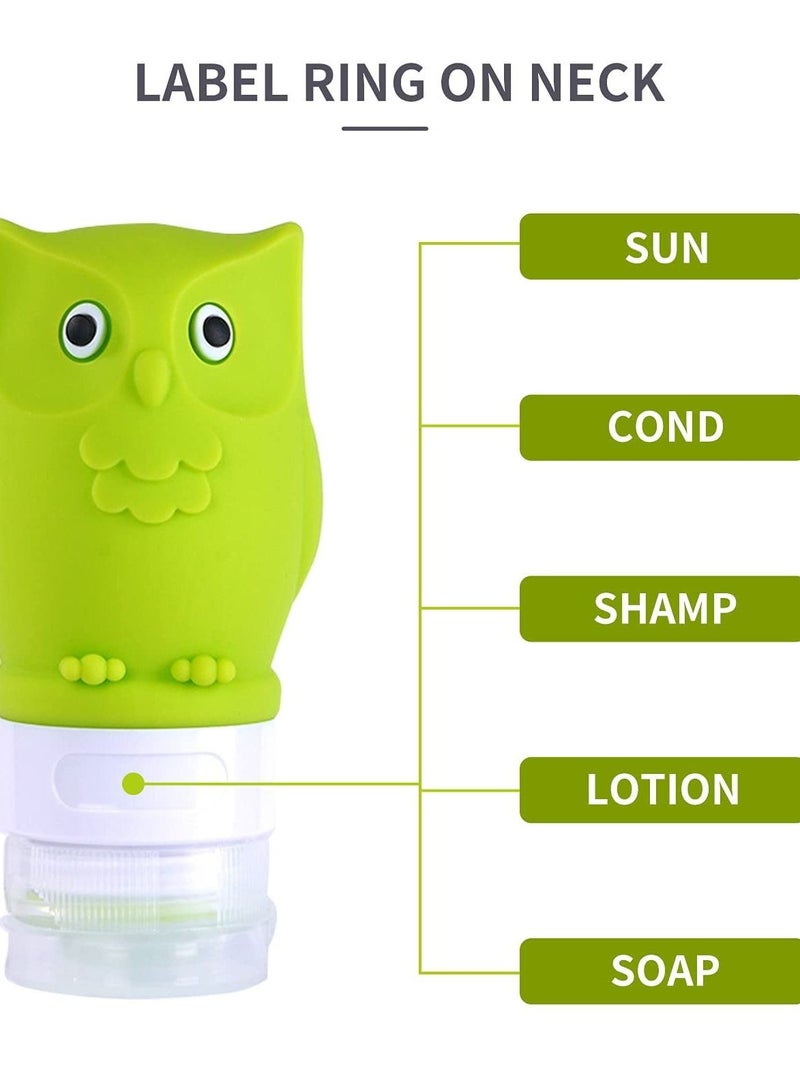 Y&D Travel Bottle Silicone Container Leak Proof, 4 Pieces 60ml Refillable Squeezable for Shampoo Cosmetics Lotion Conditioner Body Wash Hand Soap  - Image 3