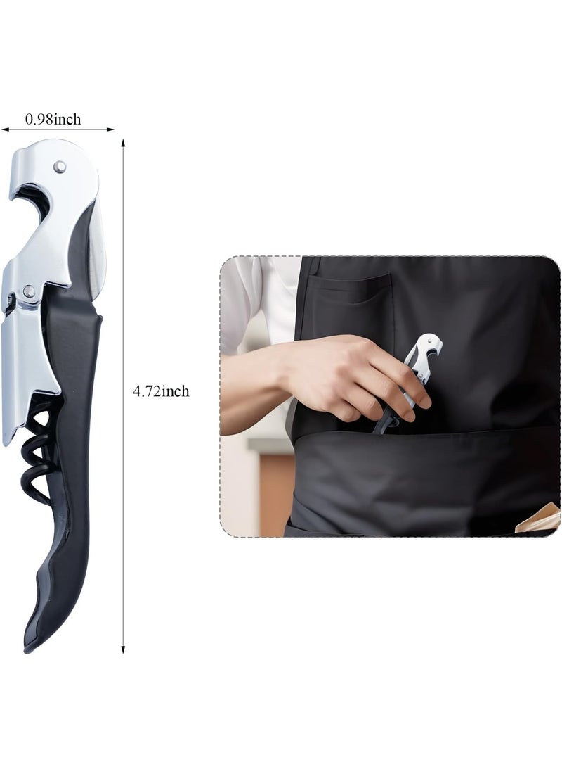 rocooart 2 Piece Corkscrew Wine Opener, Multifunction Stainless Steel Fold Bottle Opener with Foil Cutter for Bars Restaurants Family Company Party - Image 3