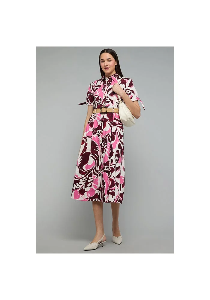 أر أند بي Patterned Shirt Dress with Short Sleeves