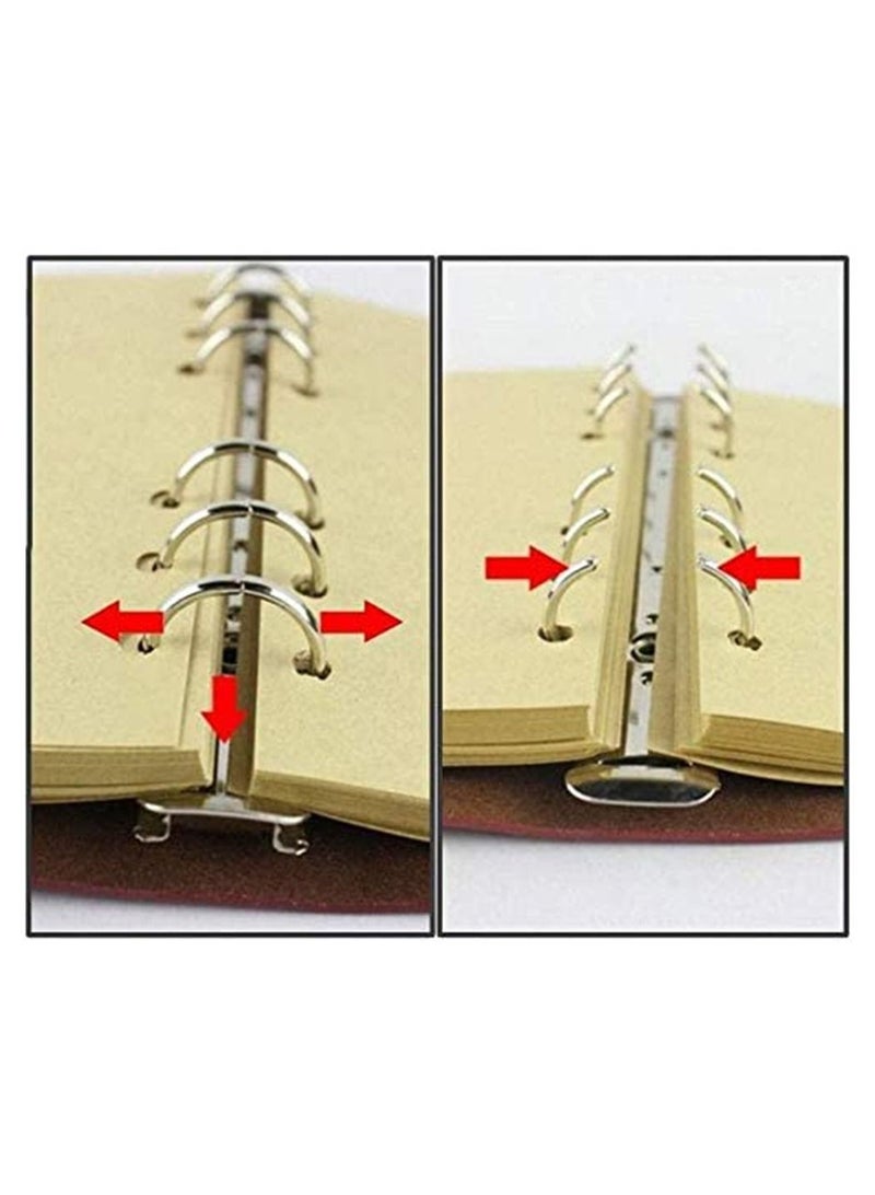 SYOSI Leather Notebook, Vintage Retro Pu Leather Cover Notebook, Writing Journal Diary Vintage Leaf Pattern Spiral Blank String Daily Notepad Unlined Paper Retro Pendants Classic Embossed Loose Leaf - Image 5