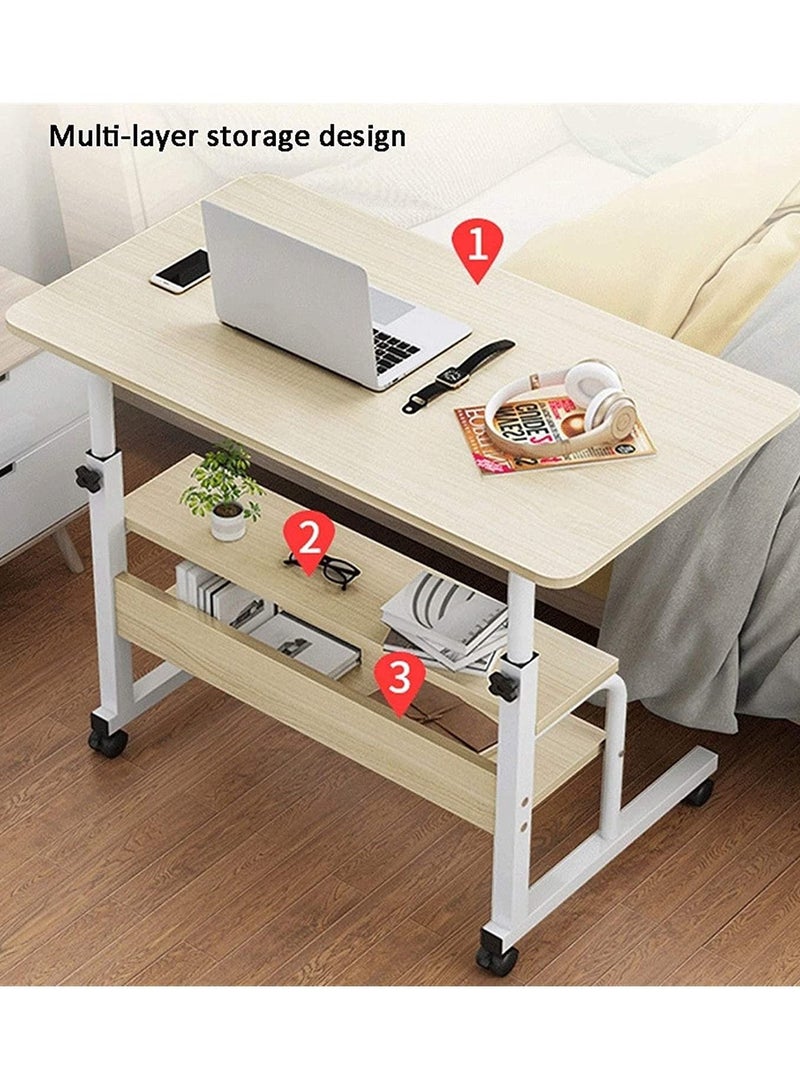DubaiGallery Hospital Table Over Bed with Storage, Height Width Adjustable Laptop Cart Mobile Computer Desk Sofa Table Stand Tray for Home - Image 4
