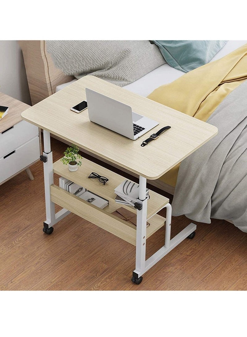 DubaiGallery Hospital Table Over Bed with Storage, Height Width Adjustable Laptop Cart Mobile Computer Desk Sofa Table Stand Tray for Home - Image 3