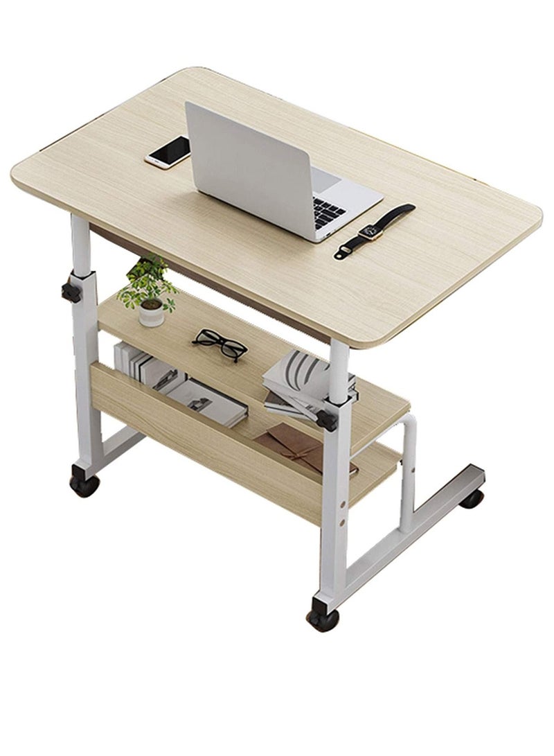 DubaiGallery Hospital Table Over Bed with Storage, Height Width Adjustable Laptop Cart Mobile Computer Desk Sofa Table Stand Tray for Home - Image 2