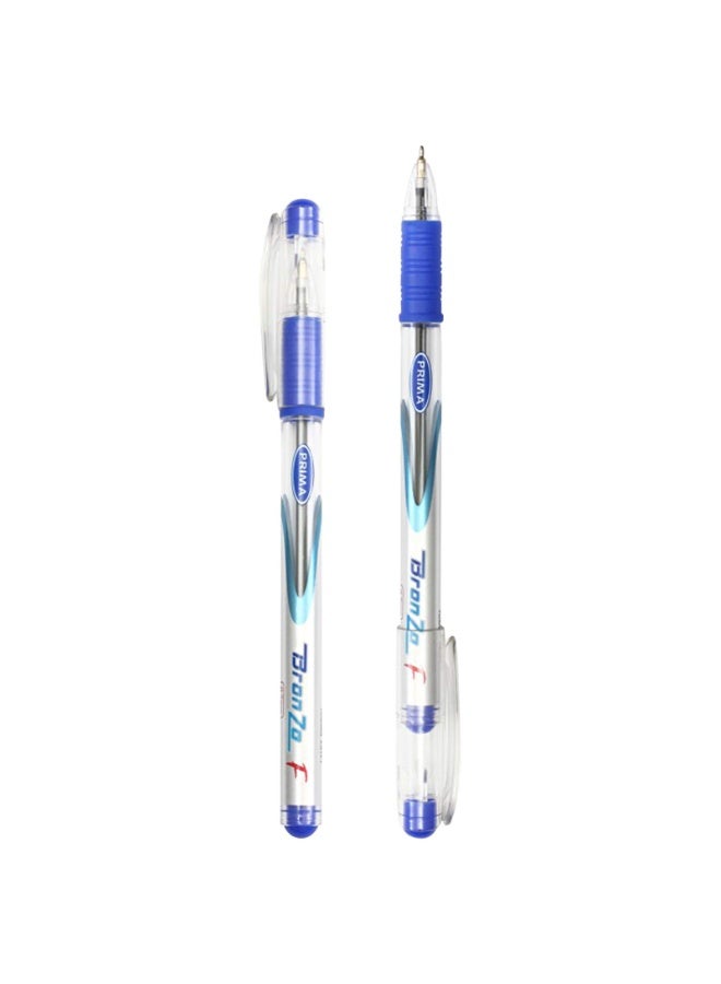 بريما عبوة من 10 أقلام حبر جاف من بريما برونزو - رفيعة - أزرق (عبوتان). - Image 5