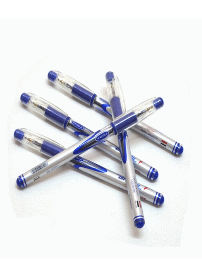 بريما عبوة من 10 أقلام حبر جاف من بريما برونزو - رفيعة - أزرق (عبوتان). - Image 4