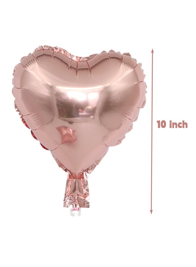 50 Piece Heart Shaped Foil Balloons 10 inch, Multicolored Balloons Colorful Aluminum Foil Mylar Holiday Balloons Decoration for Party Supplies, Birthday, Wedding, Baby Shower, Anniversaries (45 Hearts, 5 Star) - Image 2