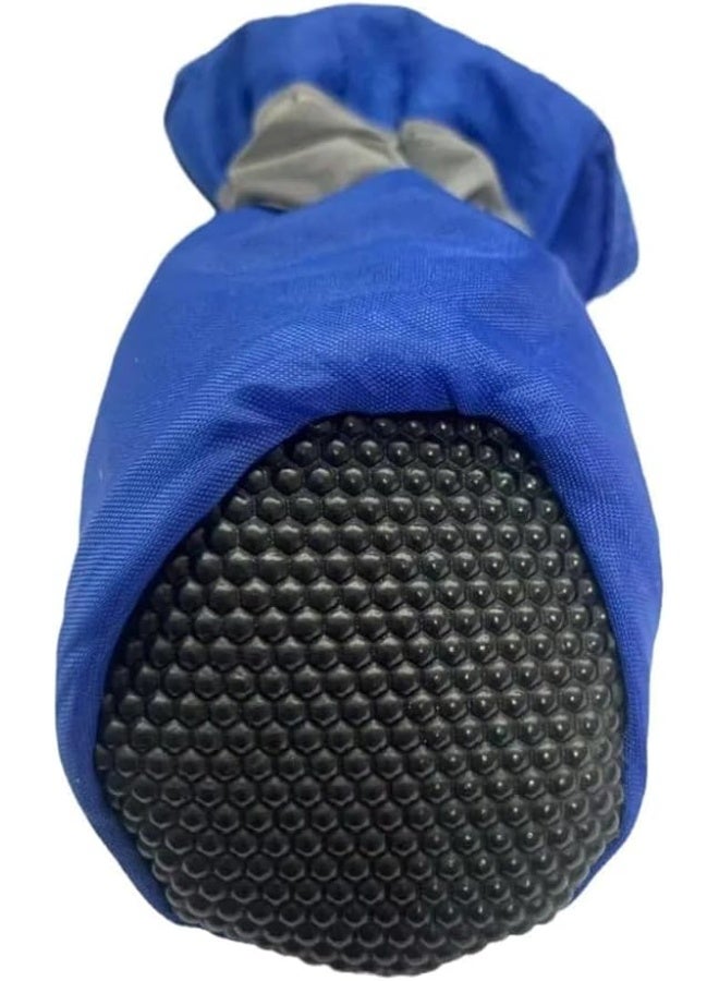متجر ماى سوق: أحذية كلاب شتوية مقاومة للماء (أزرق) - مضادة للانزلاق، وعاكسة للضوء لسلامة مثالية في المطر والثلج - (طقم 4 قطع).مقاس (7) - Image 5