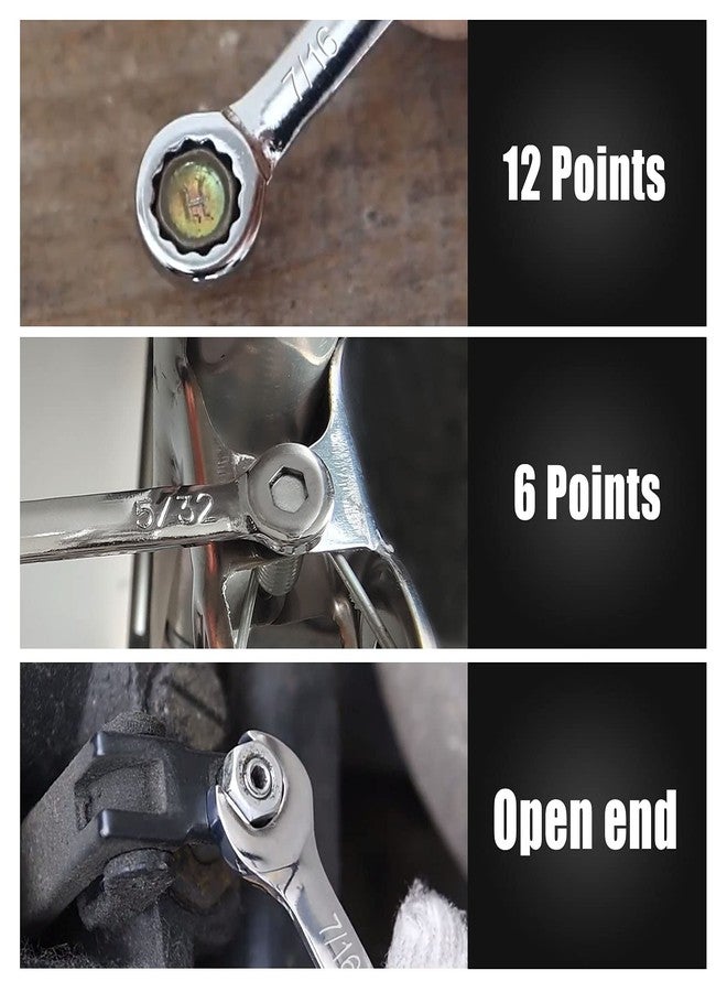 مجموعة مفاتيح ربط صغيرة من LEONTOOL SAE، مكونة من 10 قطع، مقاس 5/32 بوصة إلى 7/16 بوصة، مفتاح ربط إشعال قياسي، مفتاح ربط صغير مفتوح الطرف ومفتاح ربط صندوقي الطرف مع حلقة مفاتيح لفنيي السيارات والمستخدمين الصناعيين - Image 3