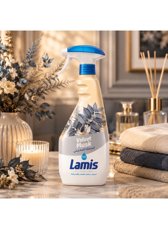 لاميس معطر جو وأقمشة لاميس فريشنس - مسك مخملي (450 مل) - رائحة المسك العربي تدوم طويلاً - مزيل للروائح الكريهة للمنزل والستائر والمفروشات - غني بخلاصات مائية - Image 3