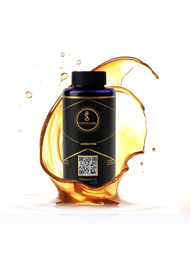 SCENTA FLORA Sheraton Fragrance Oil for Scent Diffusers 200ml | Fresh Citrusy Fragrance with Bergamot, Jasmine & Amber Musk | Aromatherapy for Home, Hotels & Commercial Spaces | Relaxing & Calming Scent - Image 1