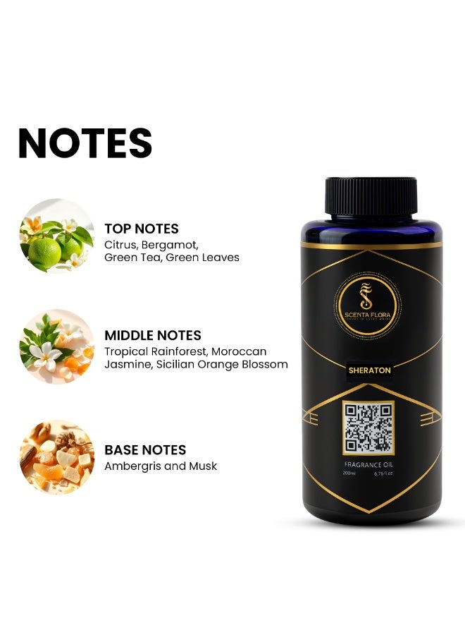 SCENTA FLORA Sheraton Fragrance Oil for Scent Diffusers 200ml | Fresh Citrusy Fragrance with Bergamot, Jasmine & Amber Musk | Aromatherapy for Home, Hotels & Commercial Spaces | Relaxing & Calming Scent - Image 5