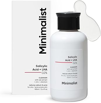 MINIMALIST غسول وجه مينيملستيك 2 حمض الساليسيليك للبشرة الدهنية خالي من الكبريتات منظف وجه مضاد لحب الشباب مع LHA والزنك لحب الشباب أو البثور للرجال والنساء 100 مل عبوة 1 - Image 1