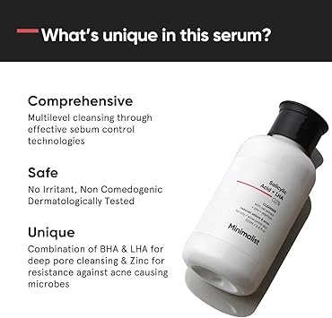 MINIMALIST غسول وجه مينيملستيك 2 حمض الساليسيليك للبشرة الدهنية خالي من الكبريتات منظف وجه مضاد لحب الشباب مع LHA والزنك لحب الشباب أو البثور للرجال والنساء 100 مل عبوة 1 - Image 3