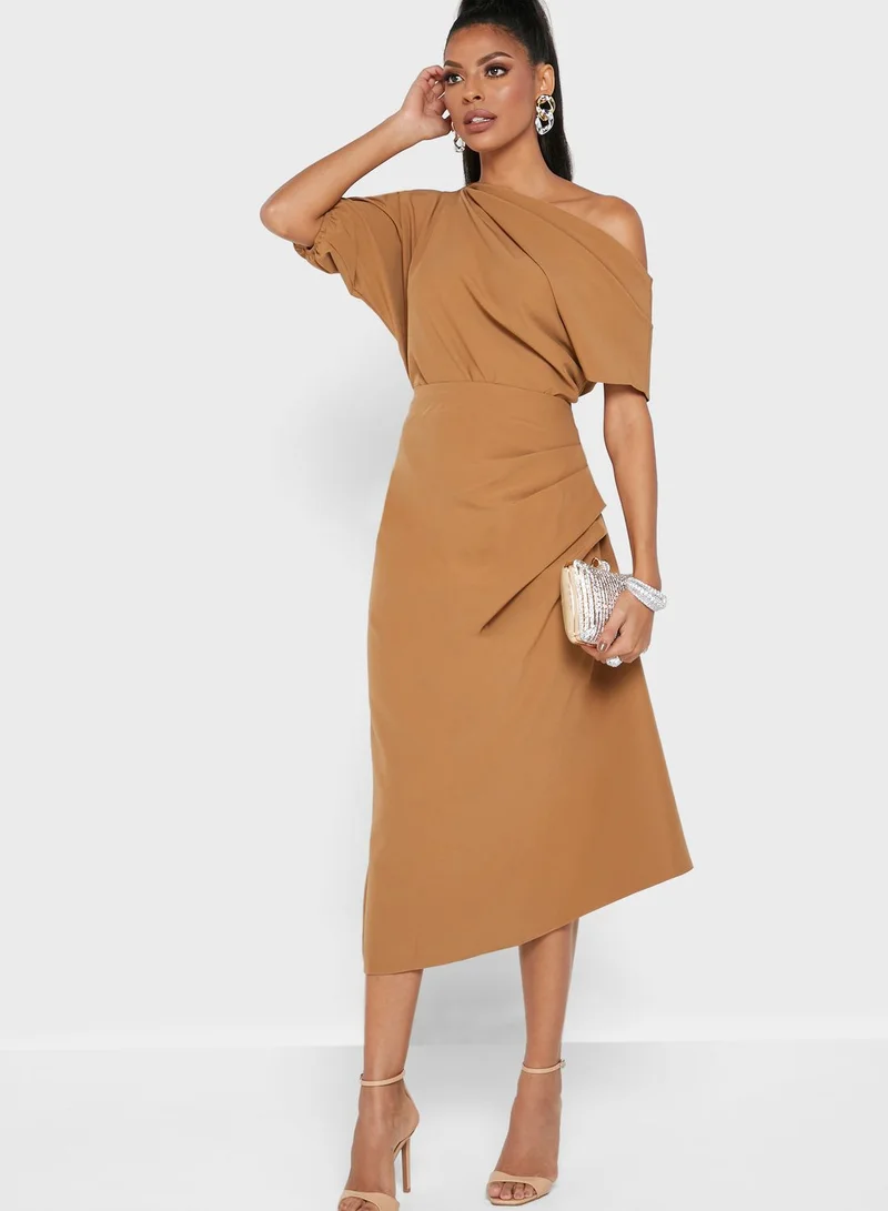 Wanni Fuga Ruched Midi Skirt