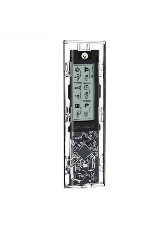 Generic - M.2NVME/NGFF Dual Protocol Solid State Hard Disk Box Intelligent Digital Display Health Detection Typc3.2 Hard Disk Box-Color:SL-TP19-P Screen Display Full Metal NVME Protocol Hard Disk Box With A- C C- C Dual 10G Data Cable - Image 1