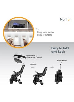 Nurtur Bravo Baby/Kids Travel Stroller 0 36 Months, Storage Basket, Detachable Bumper, 5 Point Safety Harness, Compact Foldable Design  - Image 4