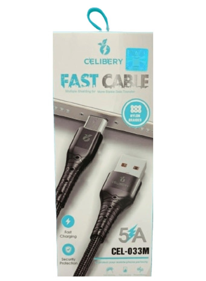 CELIBERY Micro USB Cable  Nylon Braided Wire Fast Quick Charger Cord USB to Micro USB 2.0 Android Charging Cord Compatible with Note, Nexus, Nokia, PS4 Black - Image 1