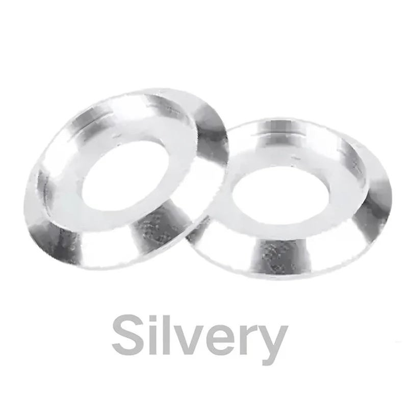 Countersunk Washer 20pcs Colourful Aluminum Cup Head Washer for Button Screw Bolt(Silver,M8) - Image 2