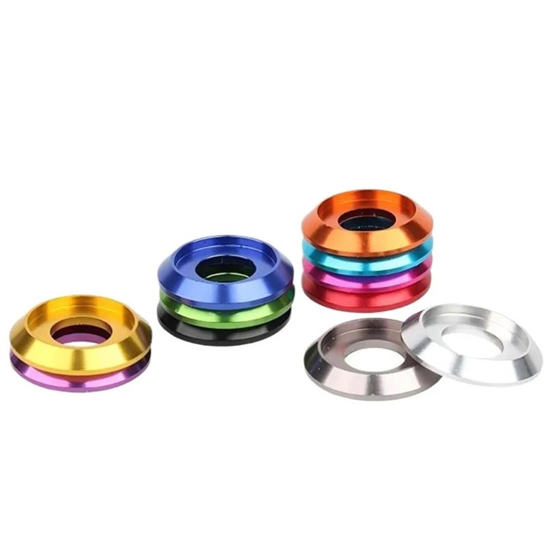 Countersunk Washer 20pcs Colourful Aluminum Cup Head Washer for Button Screw Bolt(Silver,M8) - Image 3