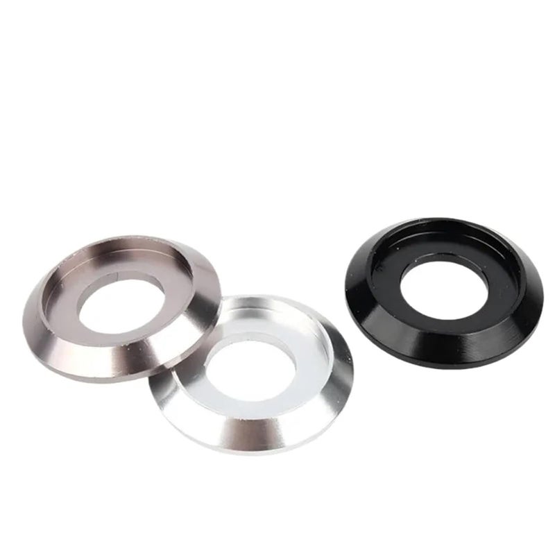 Countersunk Washer 20pcs Colourful Aluminum Cup Head Washer for Button Screw Bolt(Silver,M8) - Image 4