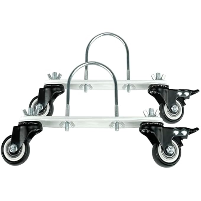 MOBILE PULLEY HOLDER FOR OIL FILLED RADIATOR 360 SWIVEL ELECTRIC HEATER FRAME BASE WITH WHEELS AND BRAKE EASY TO INSTALL - Image 1