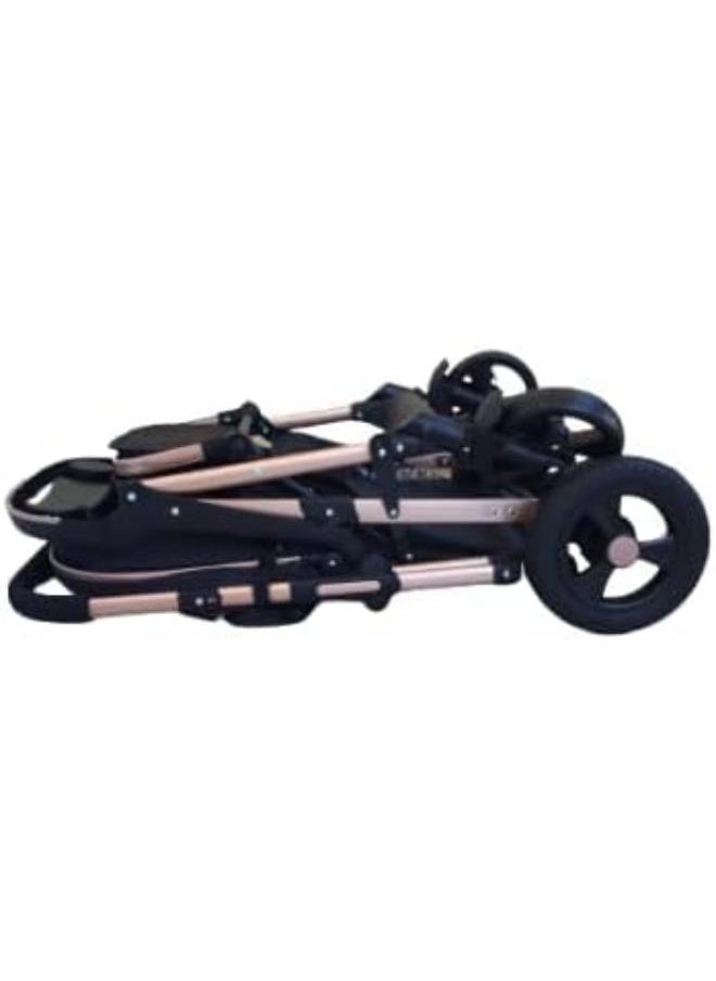 belecoo Belecoo Baby stroller with flip handle (Black) -- Tan  - Image 3