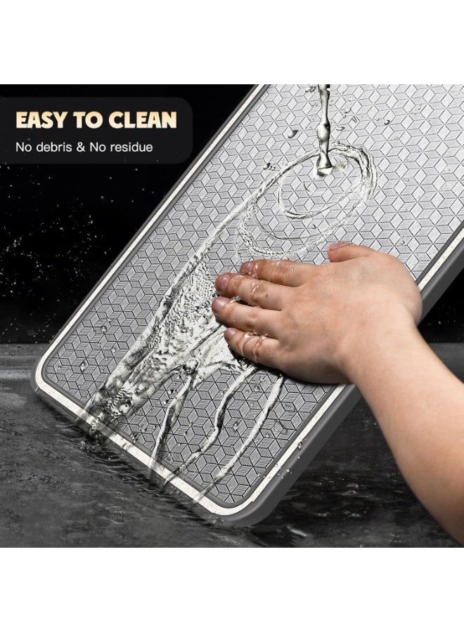 Double Sided Stainless Steel Cutting Board, Scratch Resistant Mesh Chopping Board with Juice Groove, Non Slip Silicone Edge, Dishwasher Safe Kitchen Cutting Board - Image 5